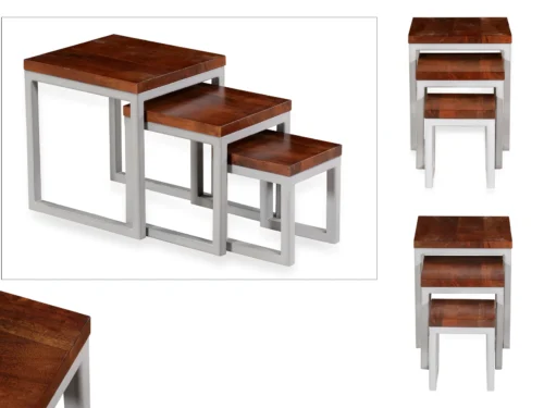 Grey Natural Set of 3 Table