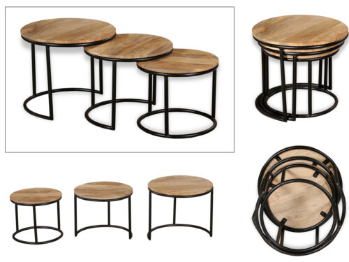 Natural Set of 3 Table