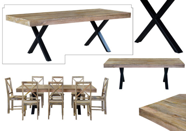 Sukhra Natural Dining Set 8 Seater